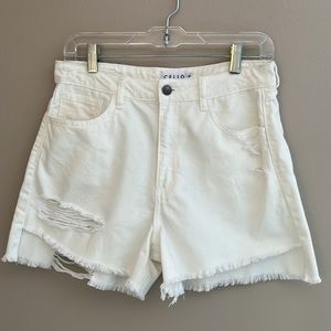 Cello High Rise Distressed White Short‎ Size M
